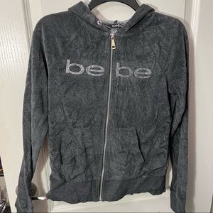 bebe gray zip up hoodie